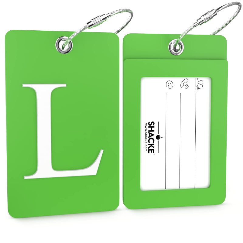 Shacke Luggage Tag Initial - Fully Bendable Tag w/Stainless Steel Loop (L) - Image 2